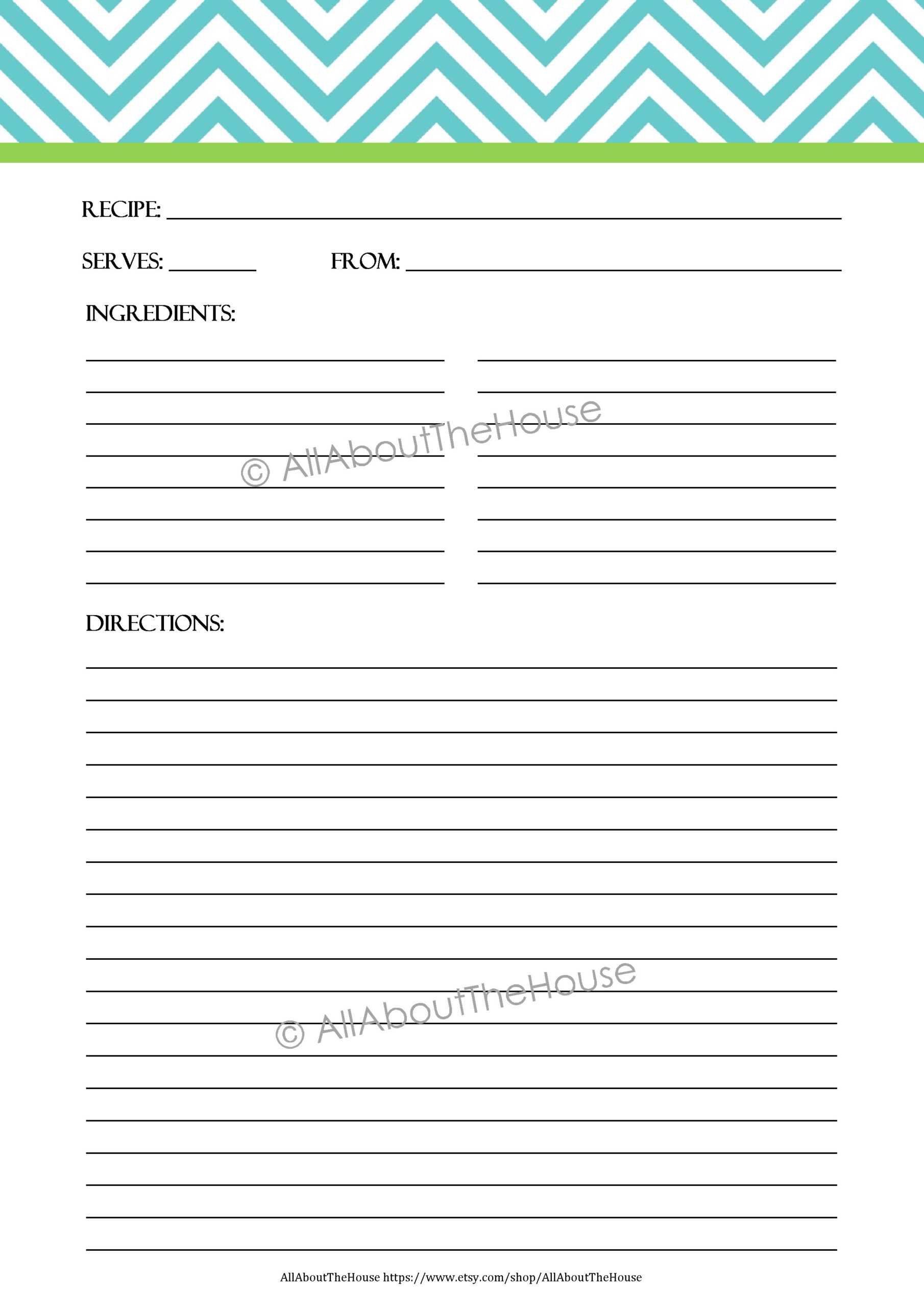 Blank Recipe Template – Karati.ald2014 Throughout Full Page Recipe Template For Word