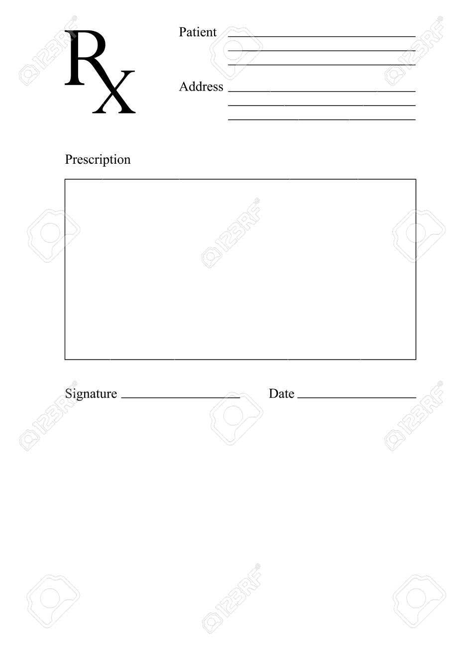 Blank Rx Prescription Form. Medical Concept. Vector Illustration Inside Blank Prescription Form Template