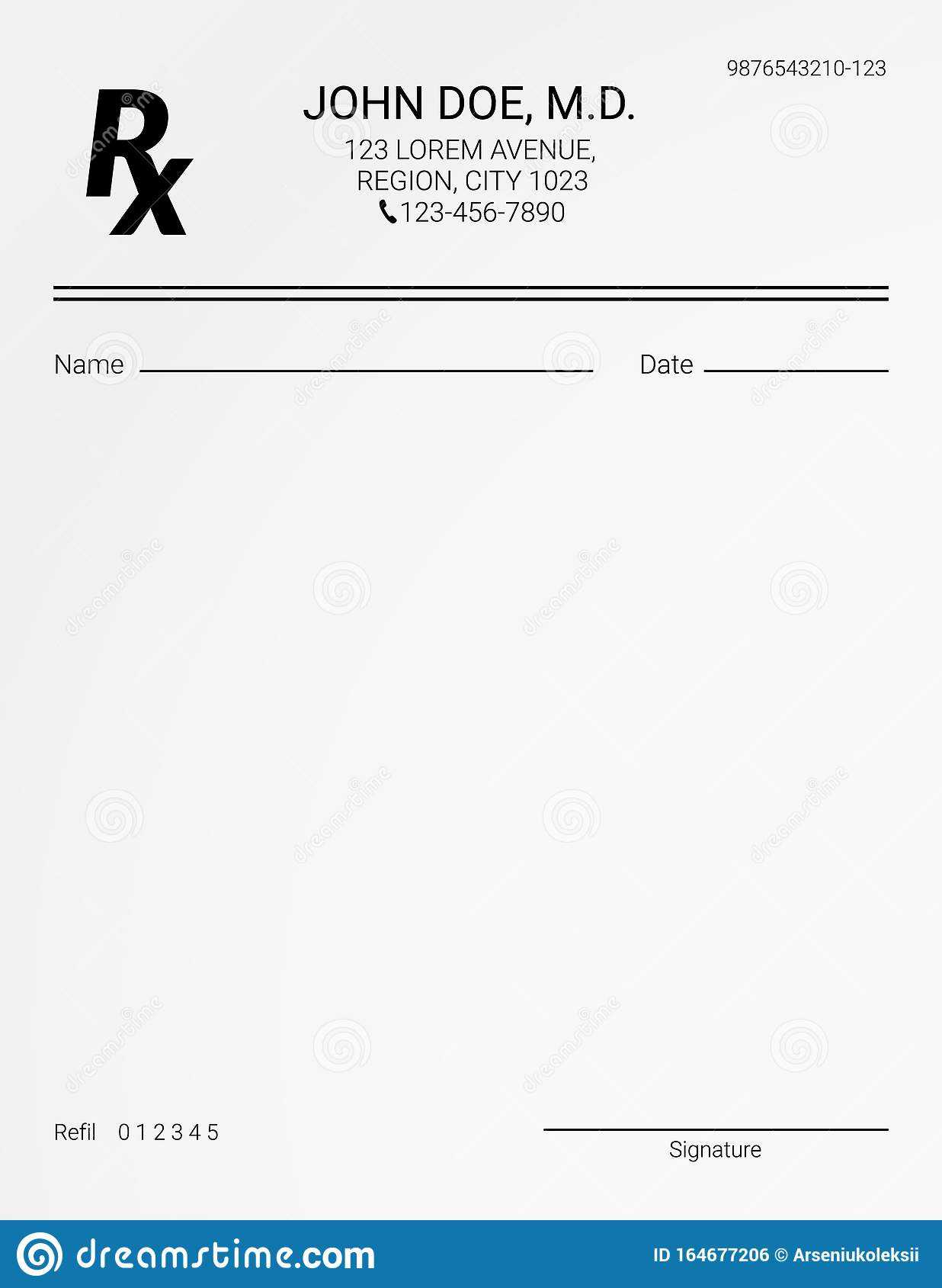Blank Rx Prescription Form. Stock Vector – Illustration Of Pertaining To Blank Prescription Form Template