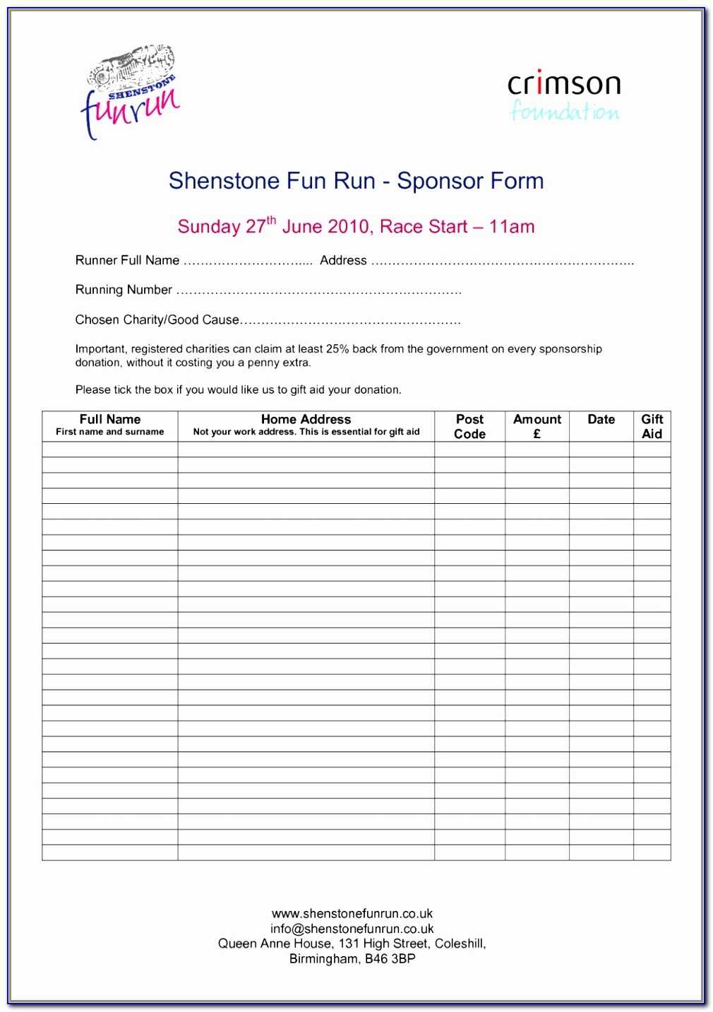 Blank Sponsorship Forms | Marseillevitrollesrugby With Blank Sponsorship Form Template