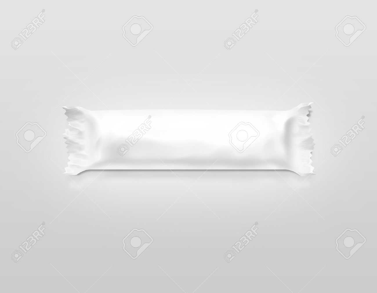 Blank White Candy Bar Plastic Wrap Mockup Isolated. Empty Chocolate.. With Regard To Blank Candy Bar Wrapper Template