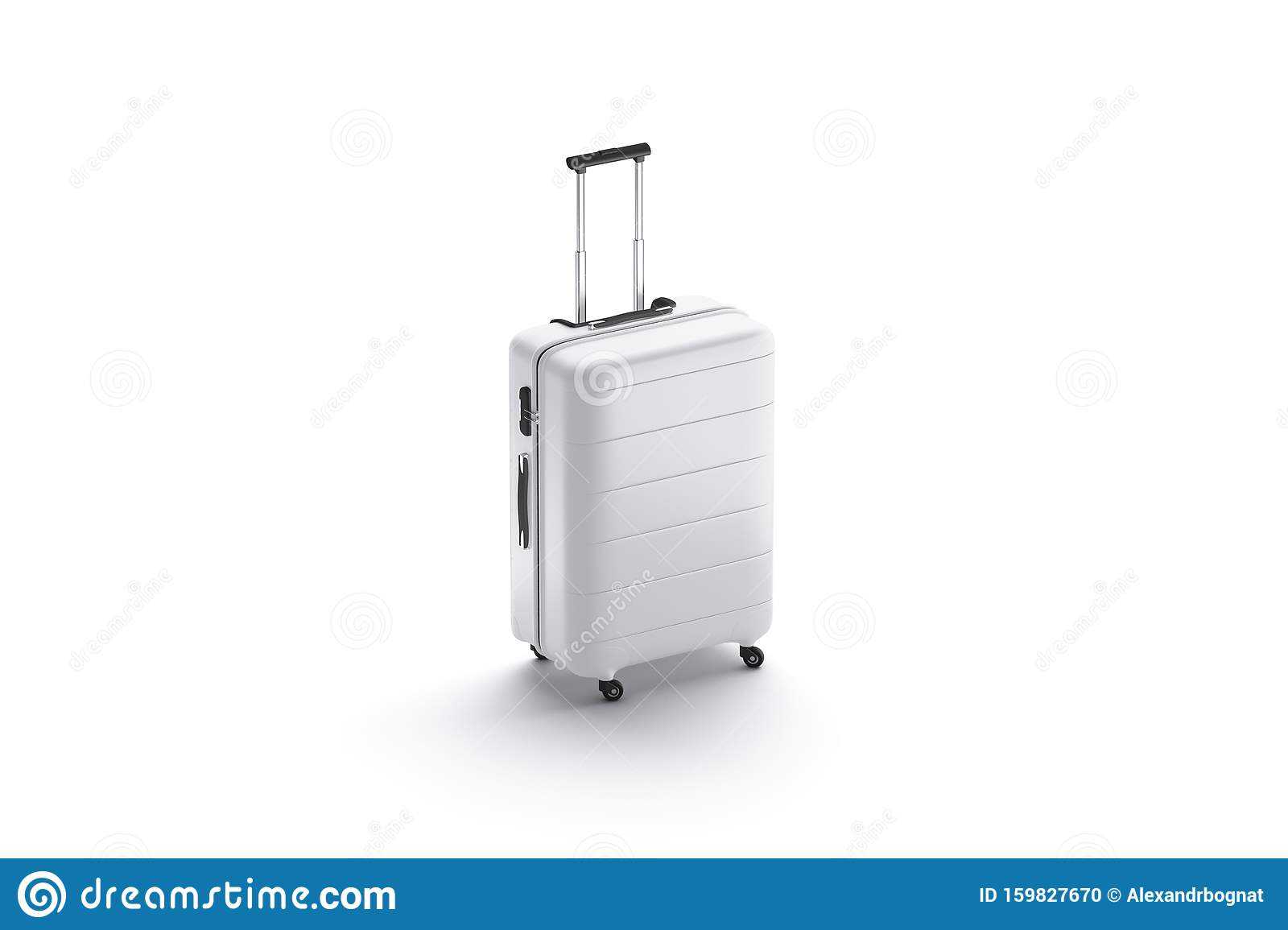 Blank White Suitcase With Handle Mockup Stand Isolated Stock Throughout Blank Suitcase Template