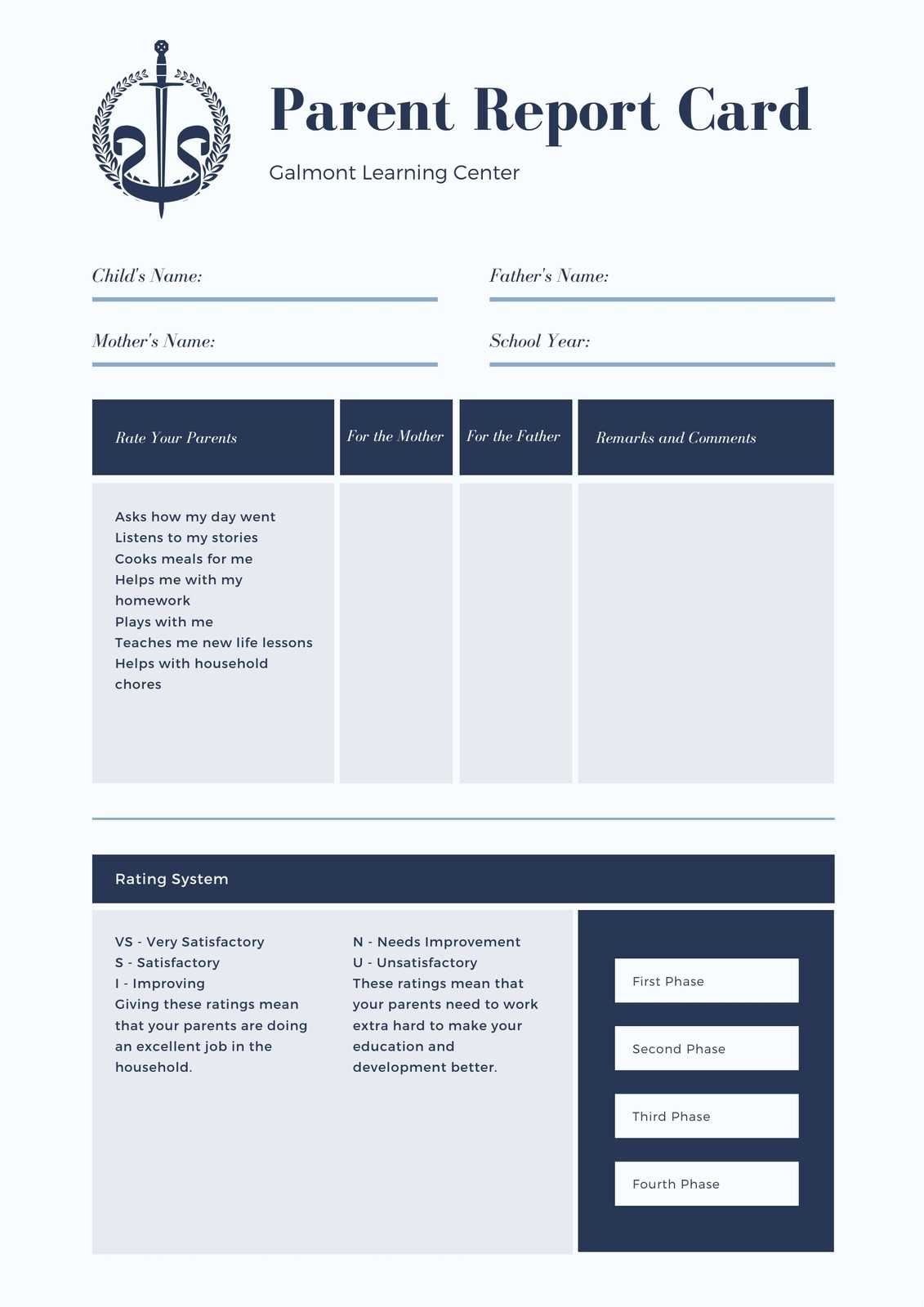 Blue Laurel Wreath High School Report Card – Templatescanva With High School Report Card Template