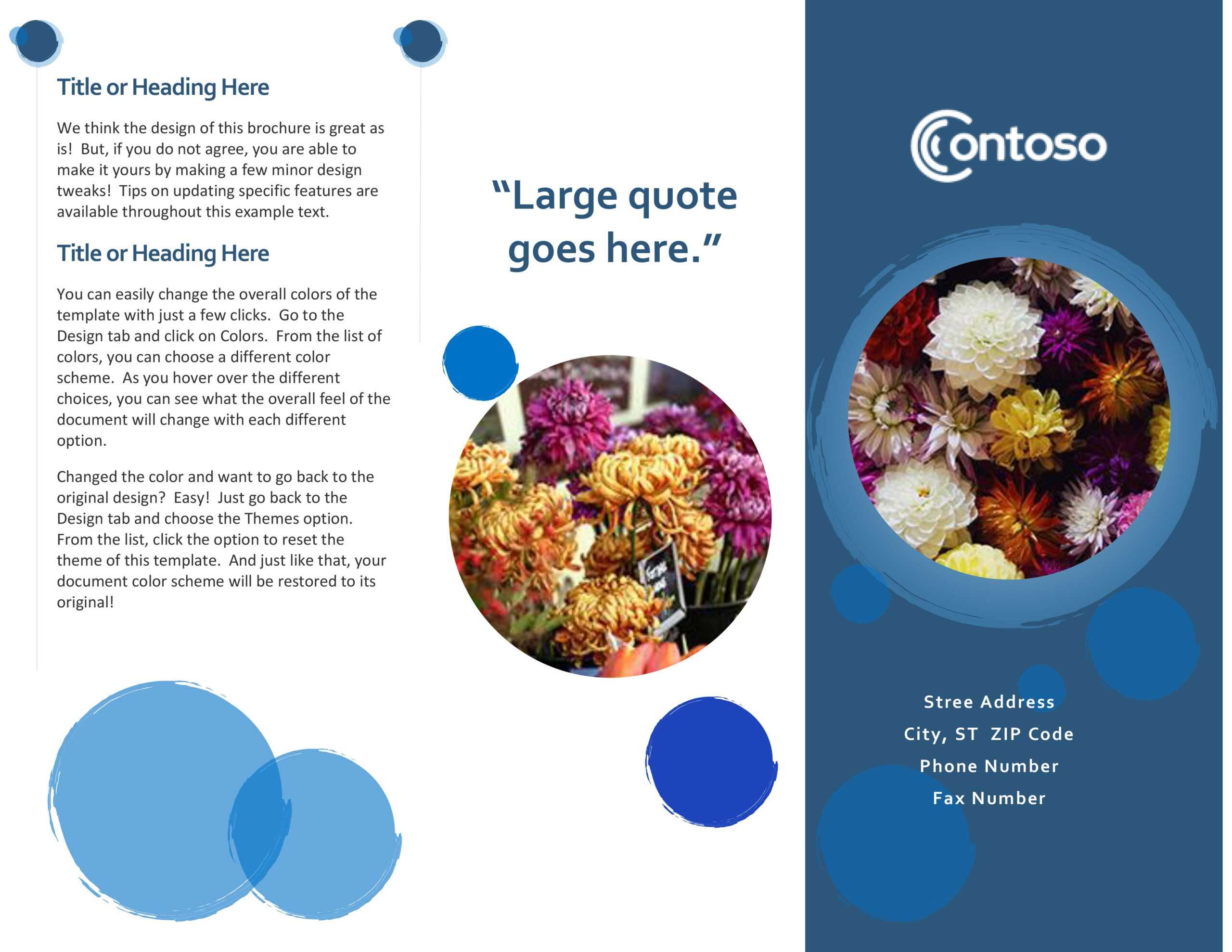 Blue Spheres Brochure With Microsoft Word Pamphlet Template