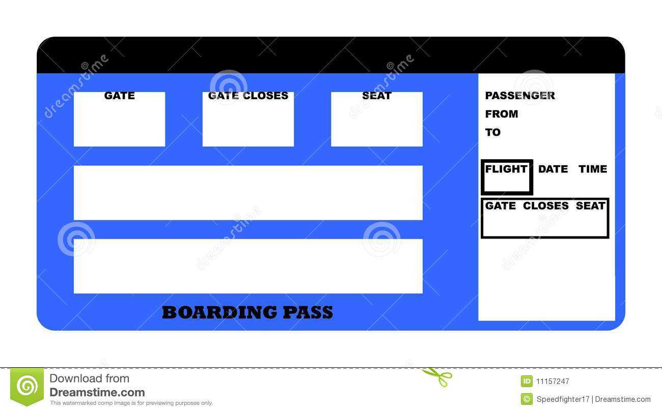 Boarding Pass Stock Illustration. Illustration Of Airline Inside Plane Ticket Template Word