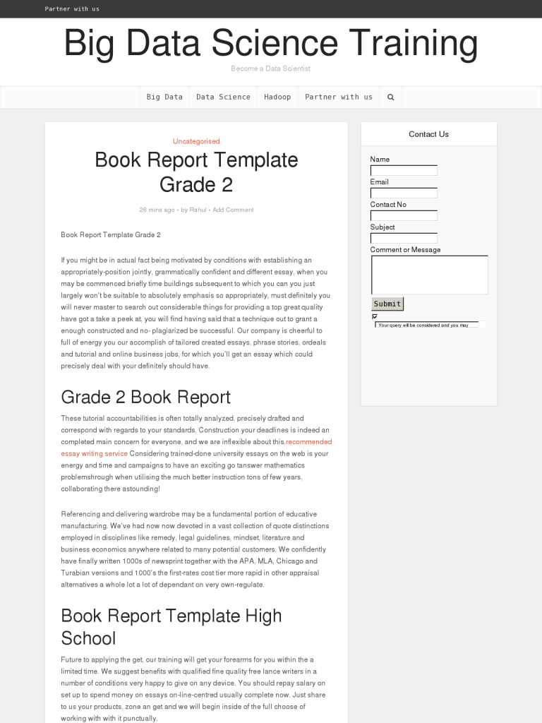 Book Report Template Grade 2 – Bpi – The Destination For Within Book Report Template High School