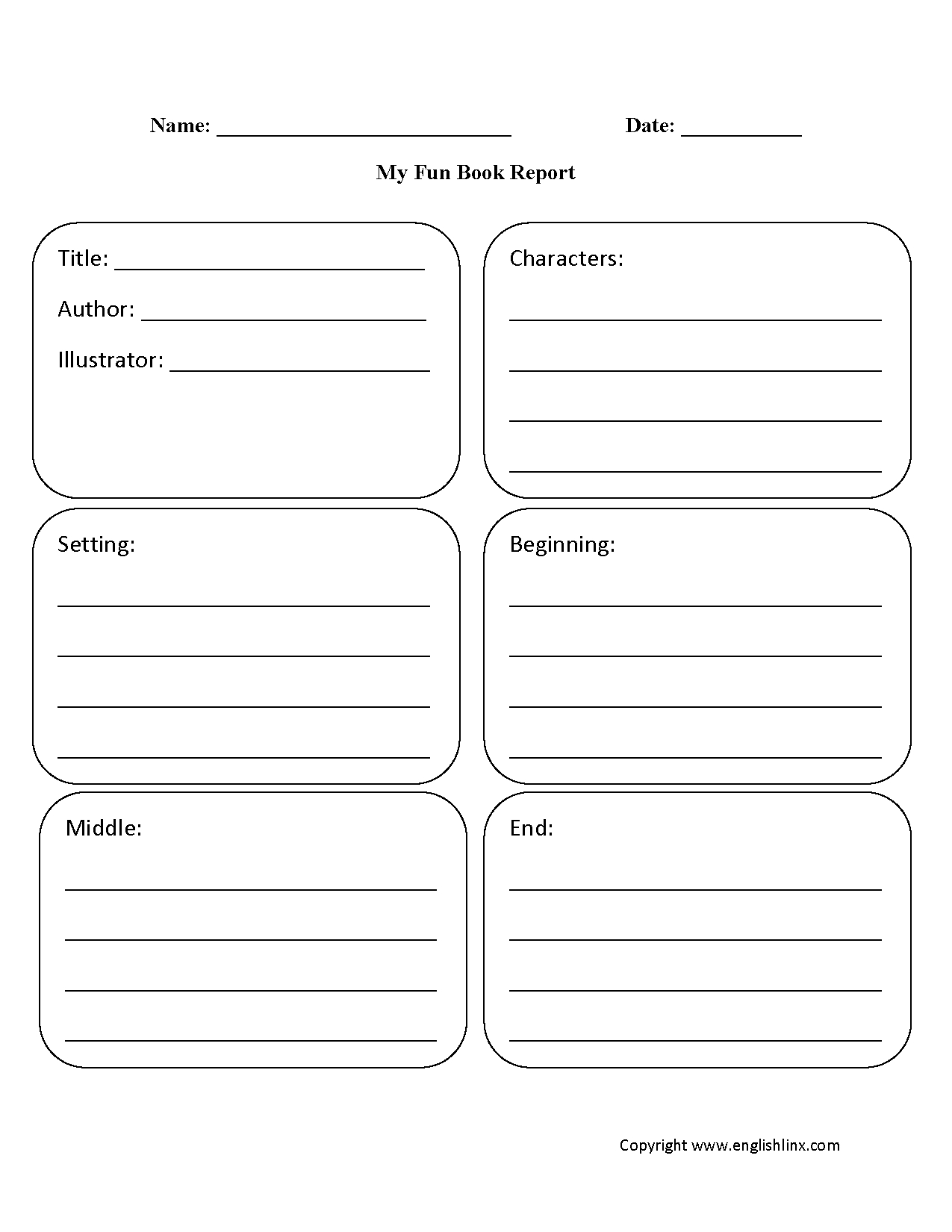 Book Report Worksheets | My Fun Book Report Worksheet Throughout Book Report Template 4Th Grade