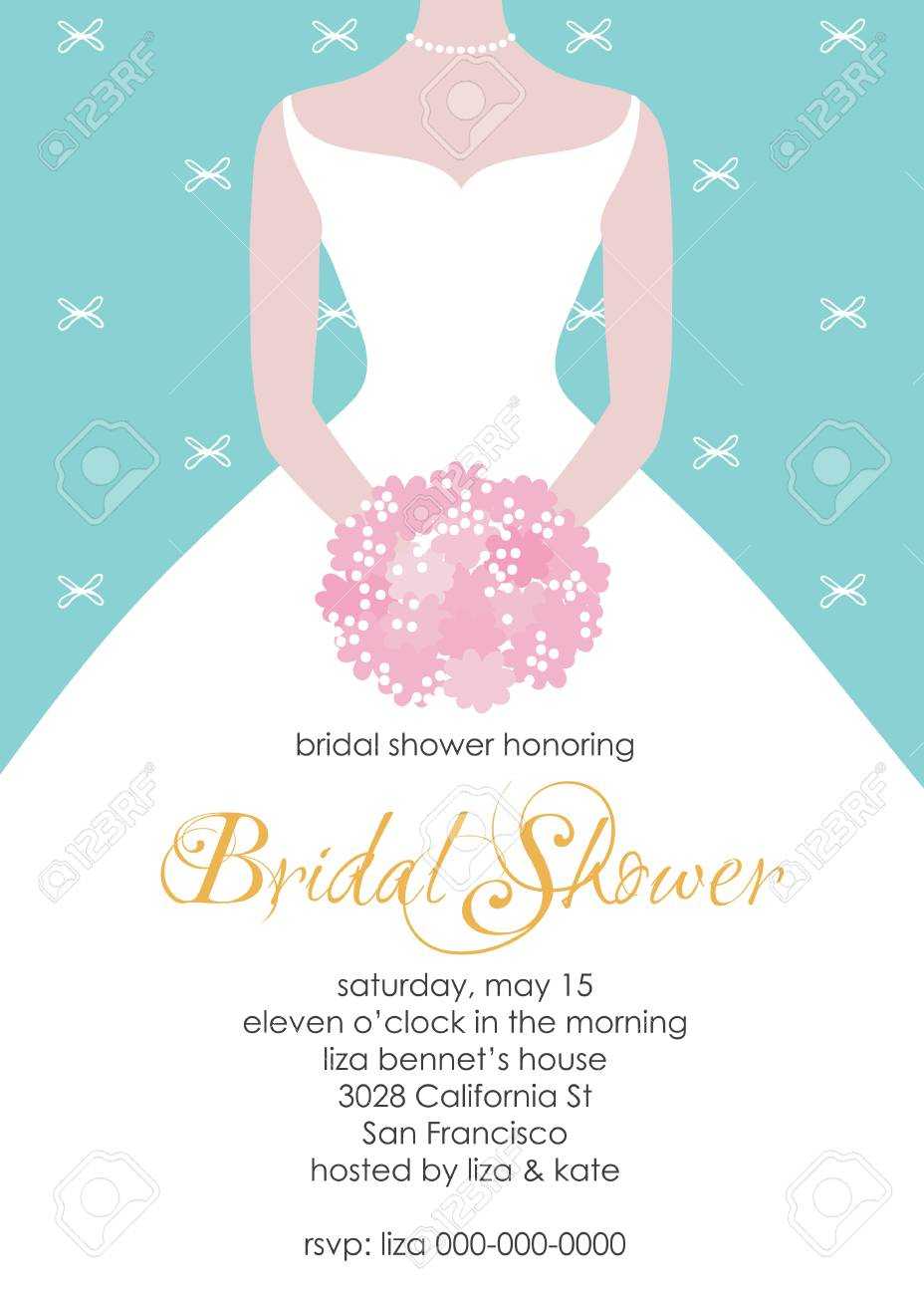 Bridal Shower Invitation Template. Wedding Fashion Vector Illustrartion Throughout Blank Bridal Shower Invitations Templates