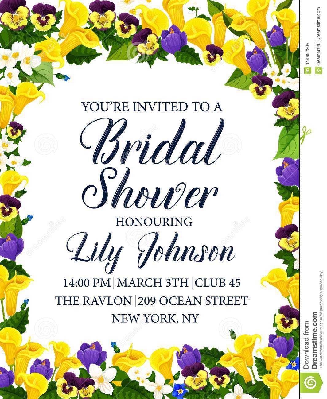 Bridal Shower Party Or Wedding Ceremony Invitation Stock Inside Free Bridal Shower Banner Template