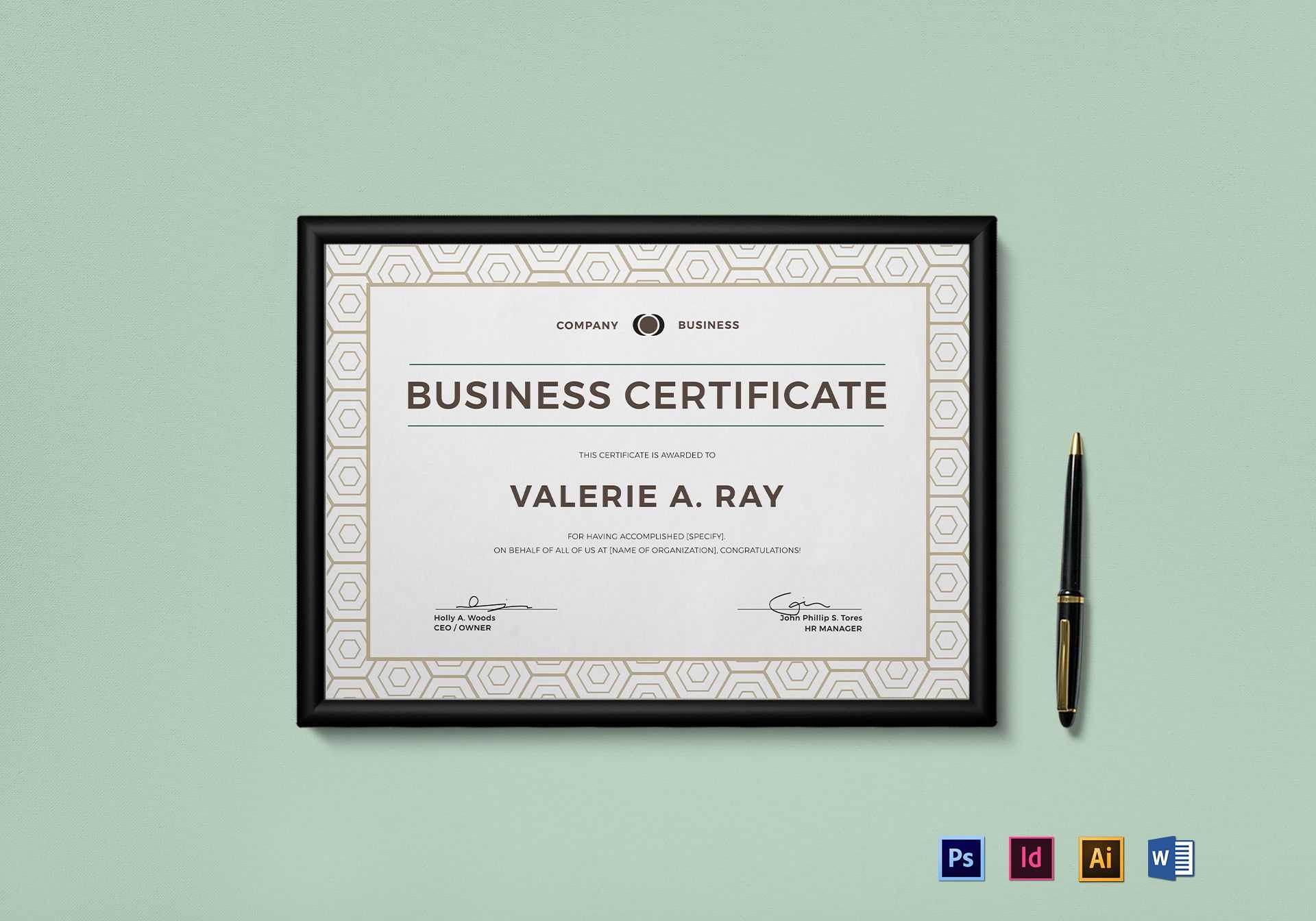 Business Certificate Template With Regard To Congratulations Certificate Word Template