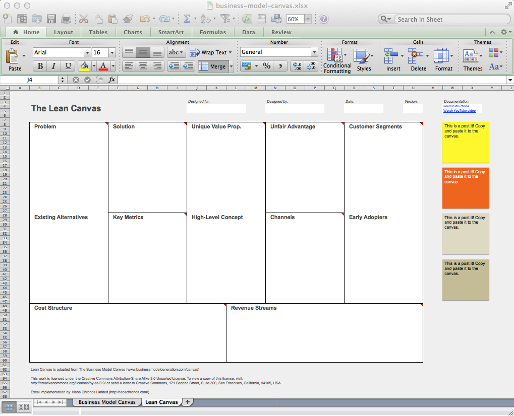 Business Model Canvas And Lean Canvas Templates. | Neos Chonos Pertaining To Lean Canvas Word Template