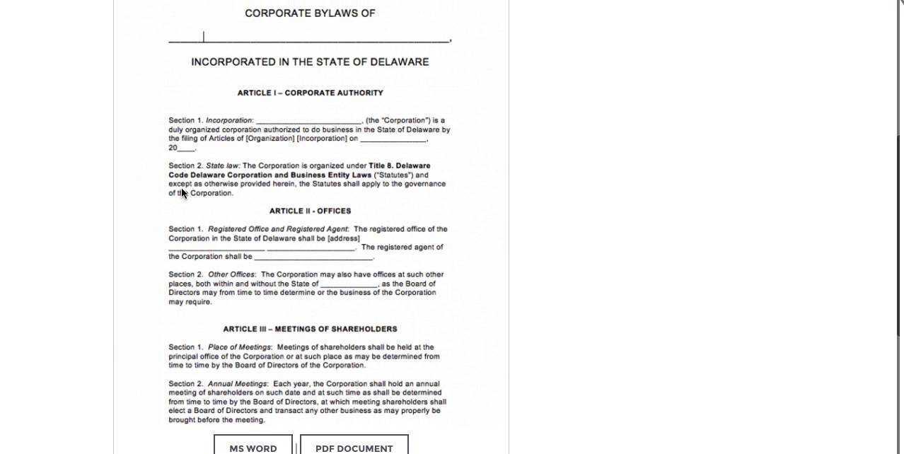 Bylaws Template Word – Karan.ald2014 For Corporate Bylaws Template Word