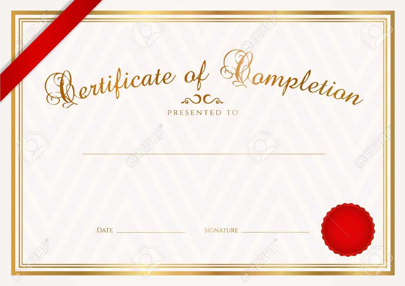 Certificate, Diploma Of Completion Design Template, Sample Background.. With Regard To Graduation Certificate Template Word
