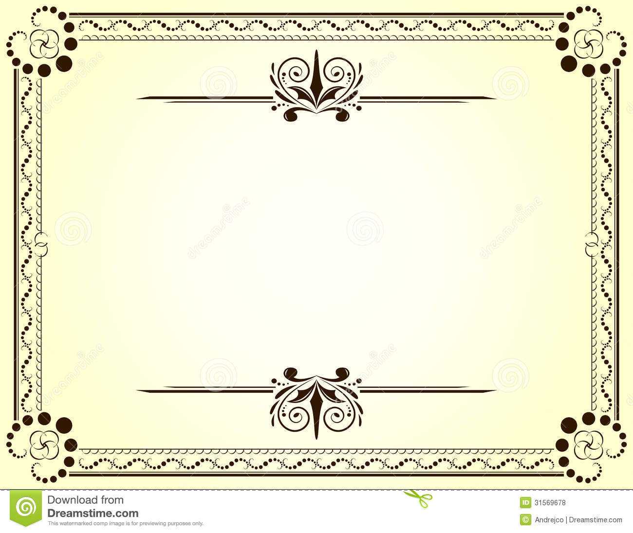 Certificate Stock Vector. Illustration Of Vignette, Frame Within Blank Certificate Templates Free Download