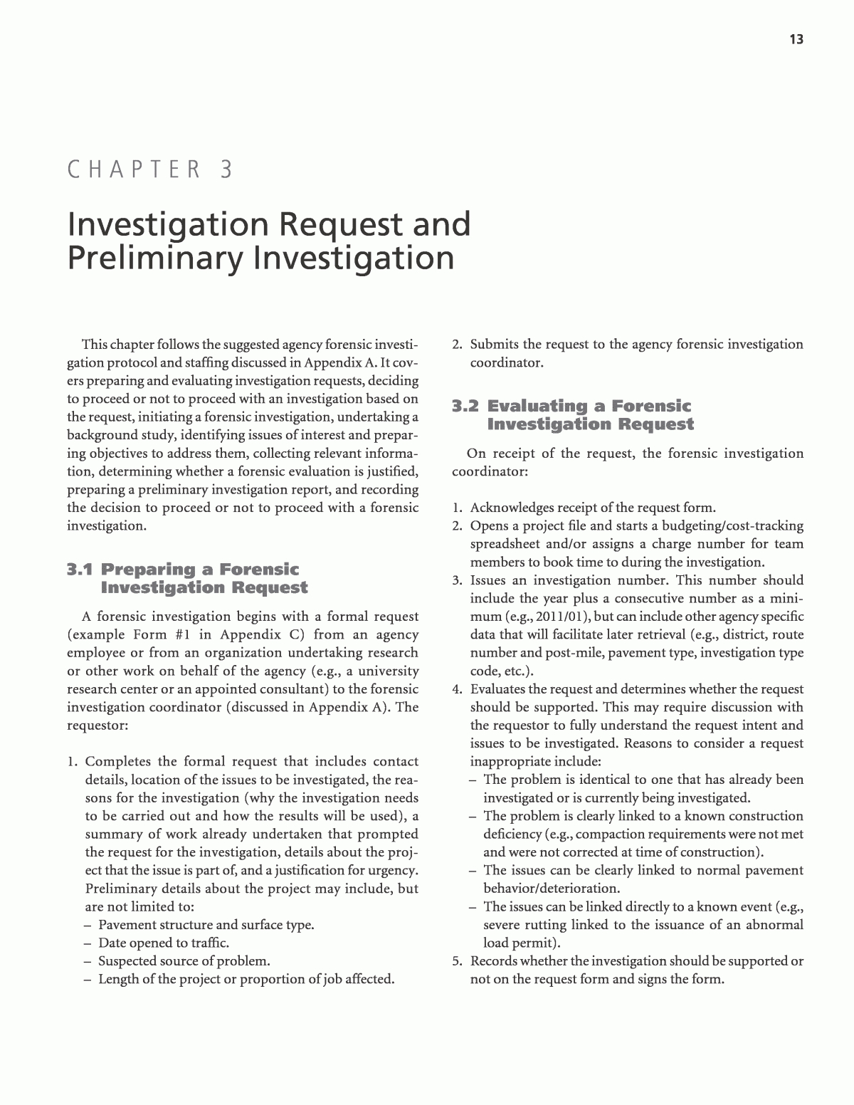 Chapter 3 – Investigation Request And Preliminary With Regard To Failure Investigation Report Template