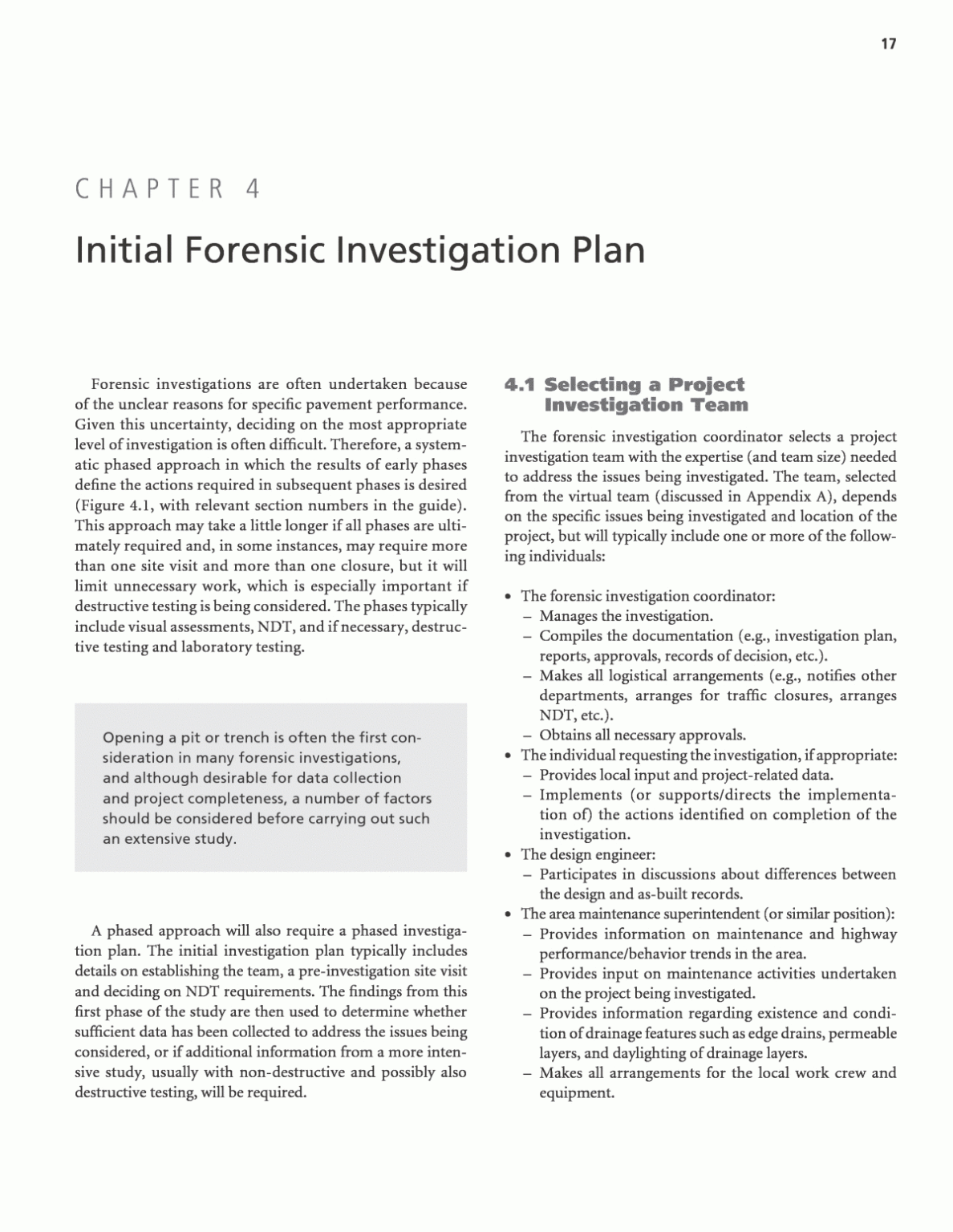 Chapter 4 Initial Forensic Investigation Plan Guide For Pertaining