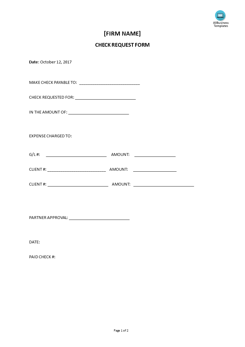 Check Request Form | Templates At Allbusinesstemplates With Check Request Template Word