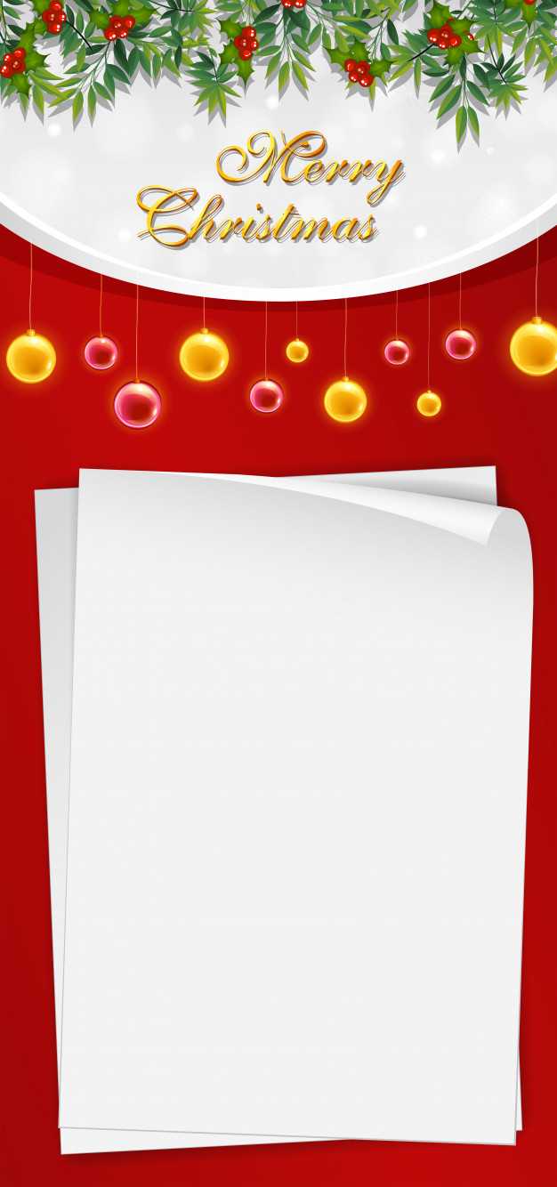 Christmas Card Template With Blank Paper And Mistletoes For Blank Christmas Card Templates Free