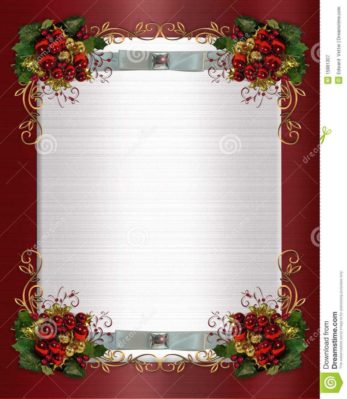 Christmas Or Winter Wedding Border Stock Illustration Regarding Free Christmas Invitation Templates For Word