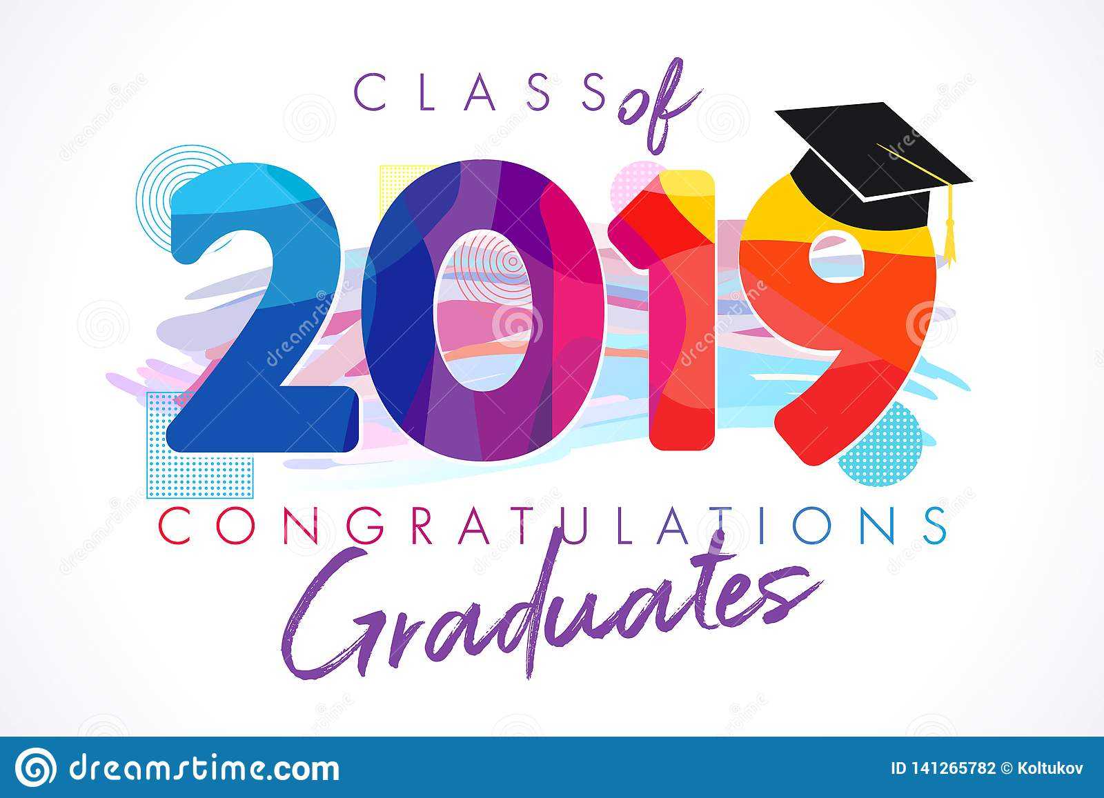 Class Of 2019 Year Graduation Banner, Awards Concept Stock Throughout Graduation Banner Template