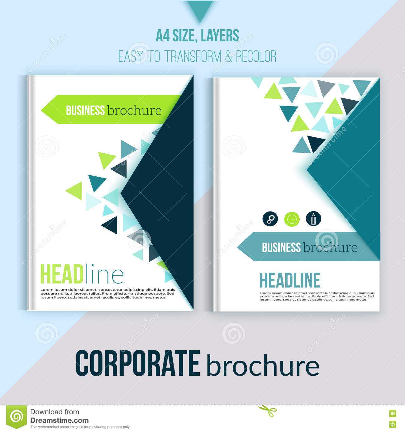Clean Brochure Design, Annual Report, Cover Template With Regard To Cover Page Of Report Template In Word