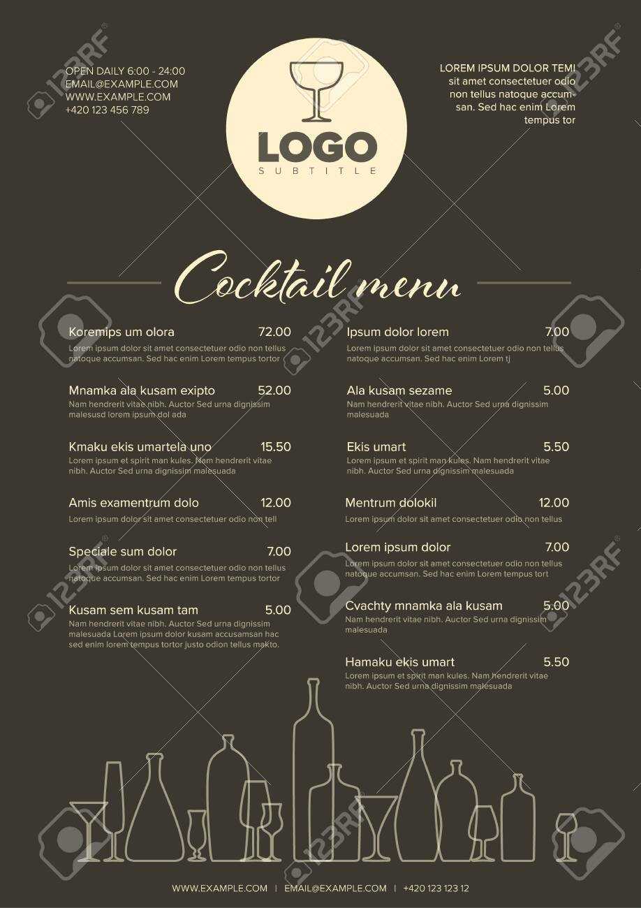 Cocktail Menu Template – Karati.ald2014 With Regard To Cocktail Menu Template Word Free