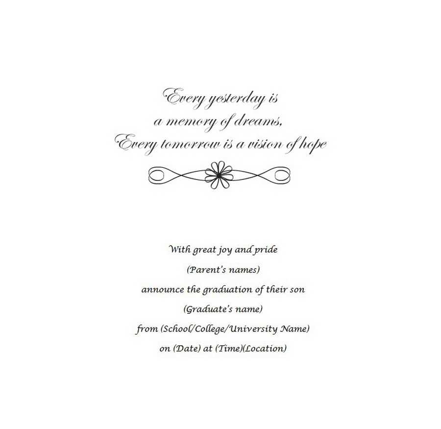 College Graduation Invitation Wording Throughout Free Graduation Invitation Templates For Word