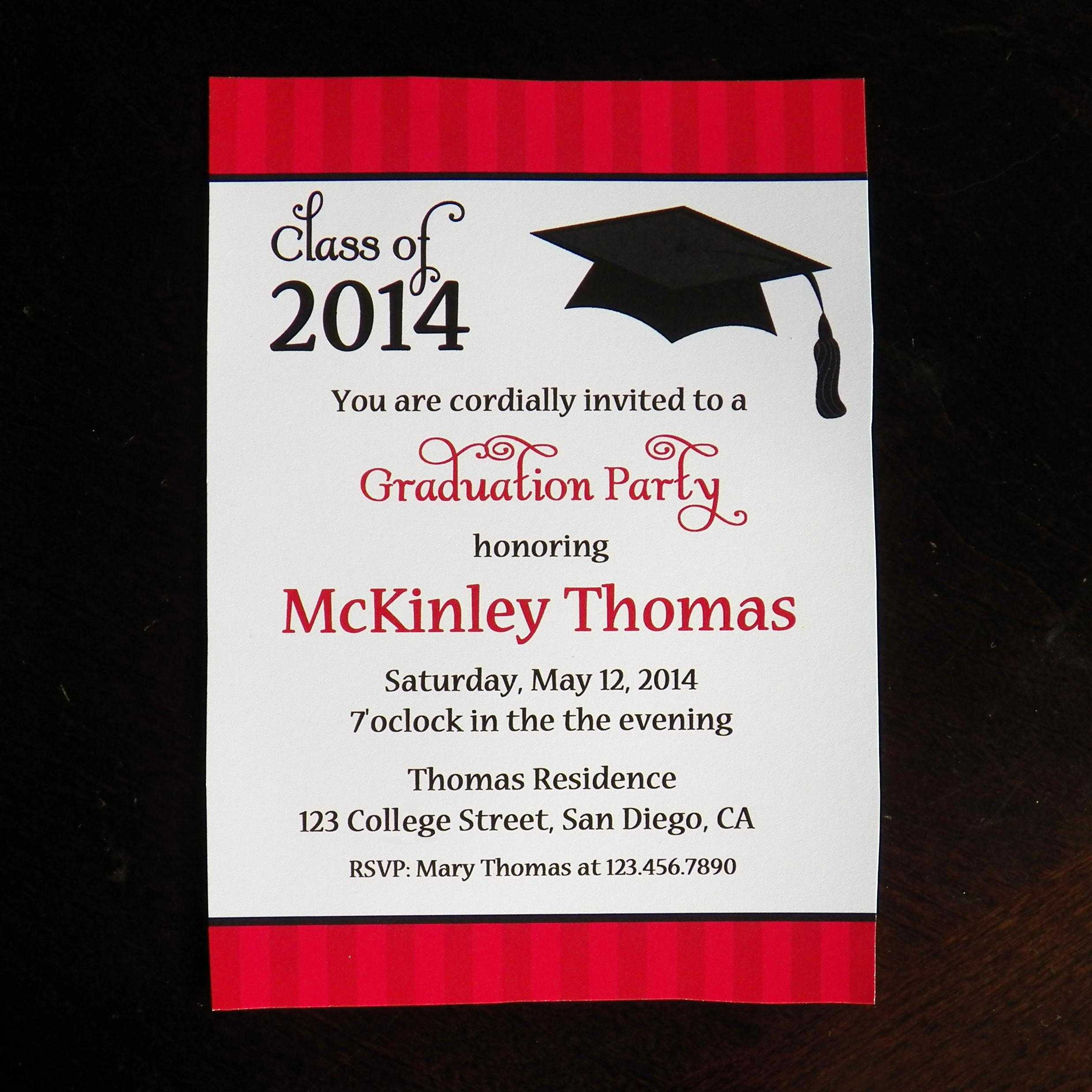 College Graduation Party Invitations Templates – Party Intended For Free Graduation Invitation Templates For Word