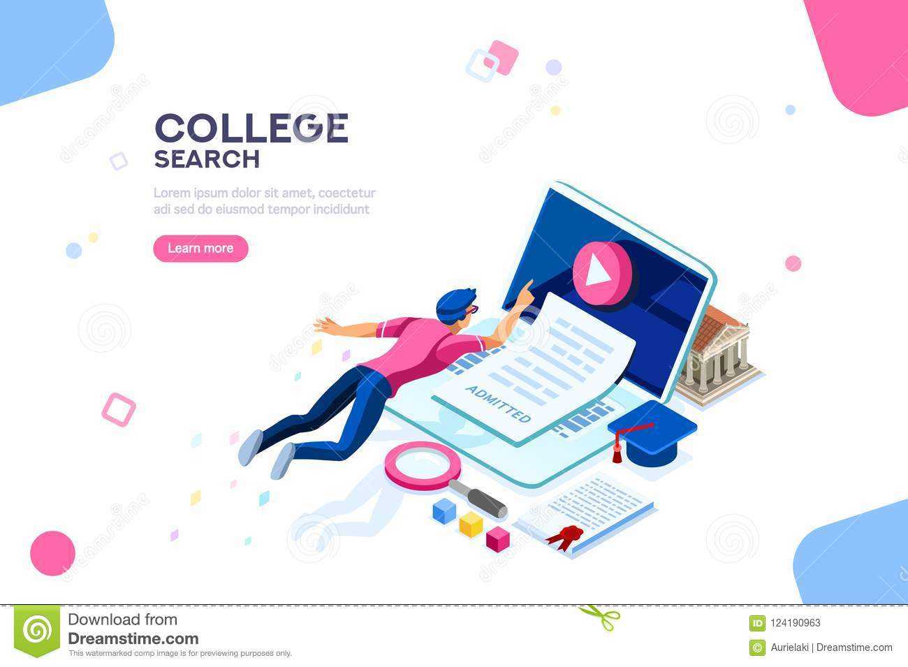College Web Page Banner Template Stock Vector – Illustration In College Banner Template