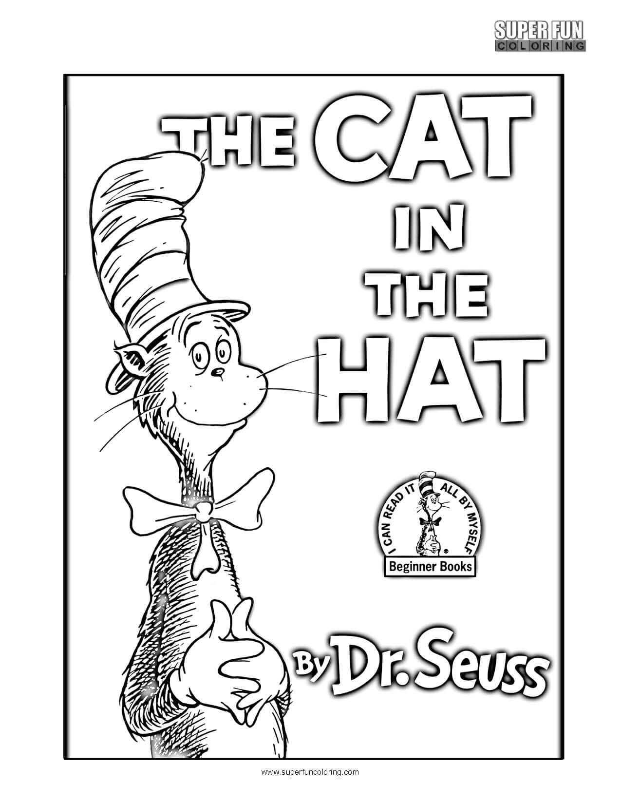 Coloring Pages : Book Cover Coloring The Cat In Hat Intended For Blank Cat In The Hat Template