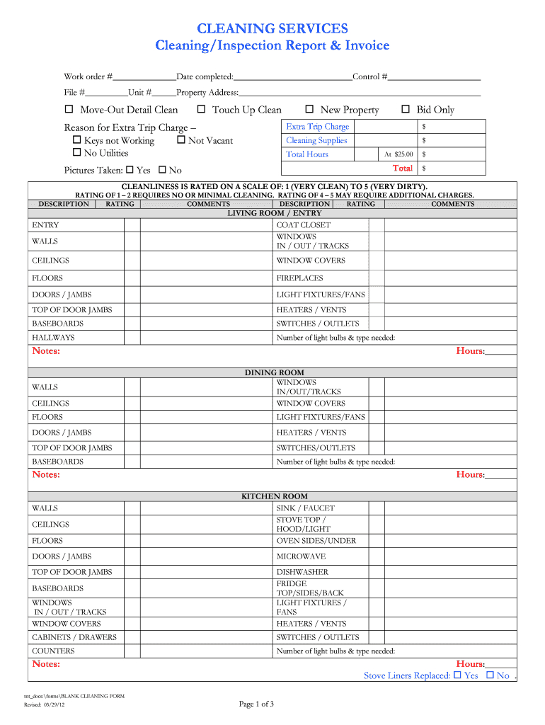 Commercial Cleaning Template - Fill Online, Printable With Cleaning Report Template