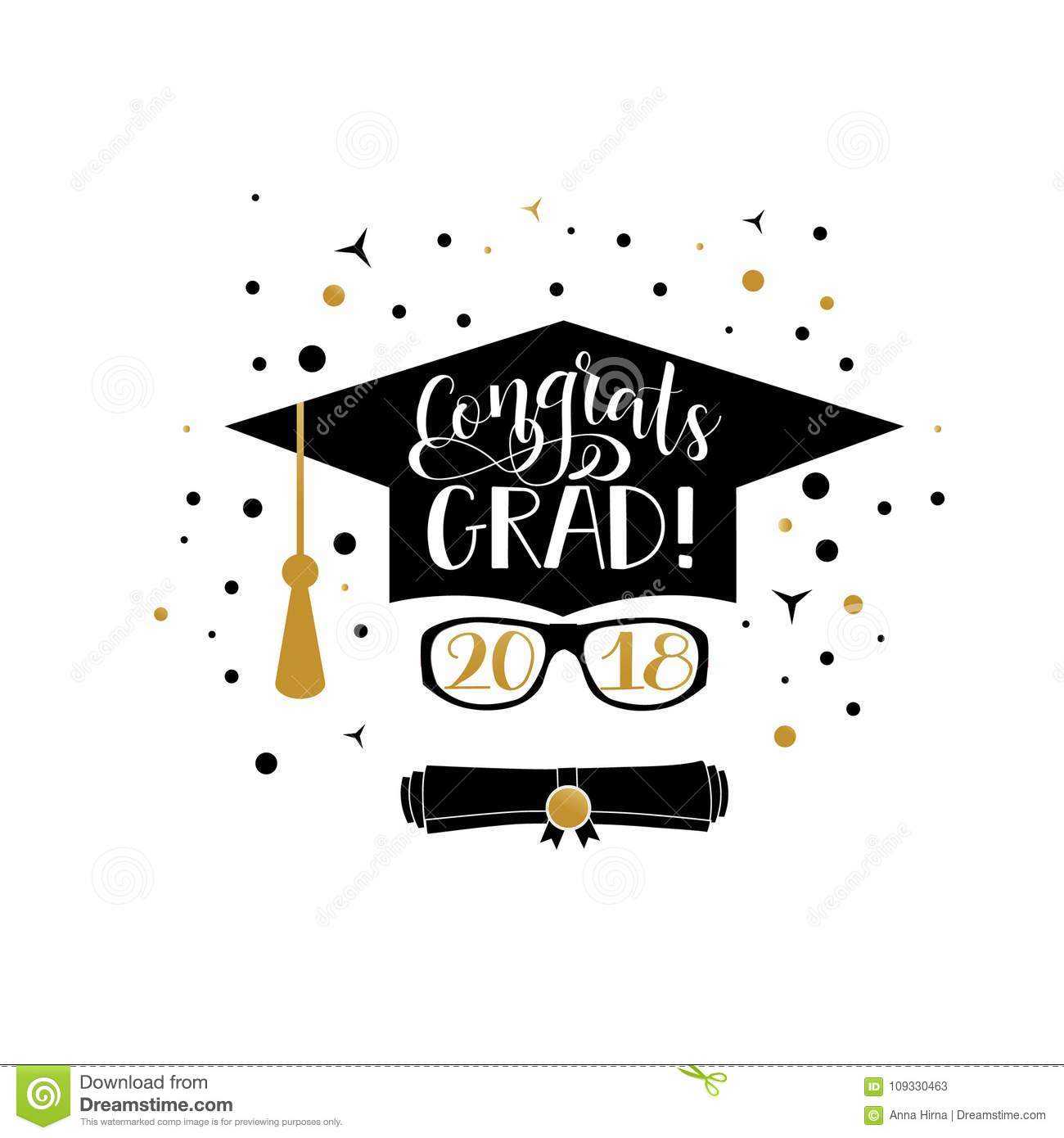 Congrats Grad 2018 Lettering. Congratulations Graduate In Graduation Banner Template