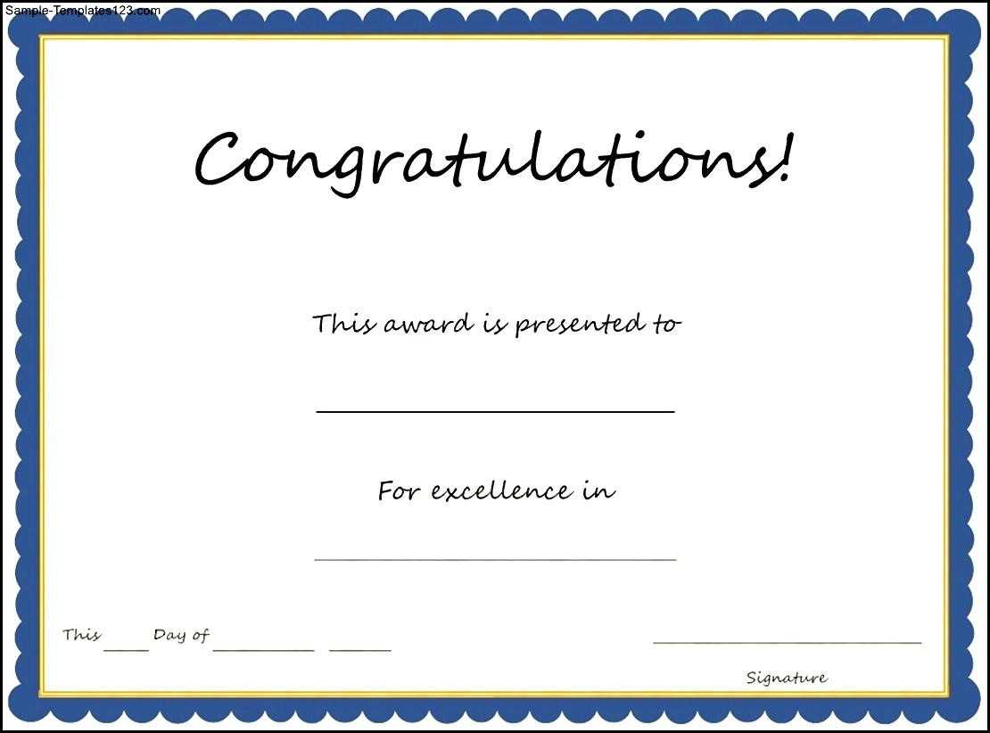 Congratulation Certificate Templates - Karan.ald2014 With Congratulations Certificate Word Template