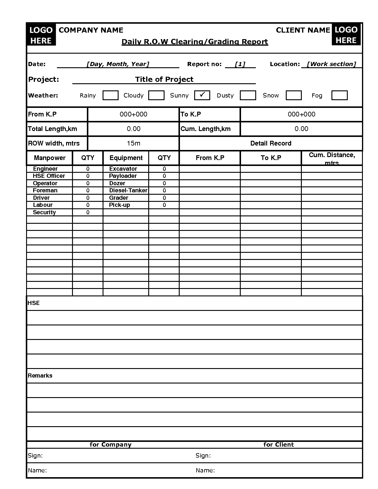 Construction Progress Report Template Free And Daily With Construction Status Report Template
