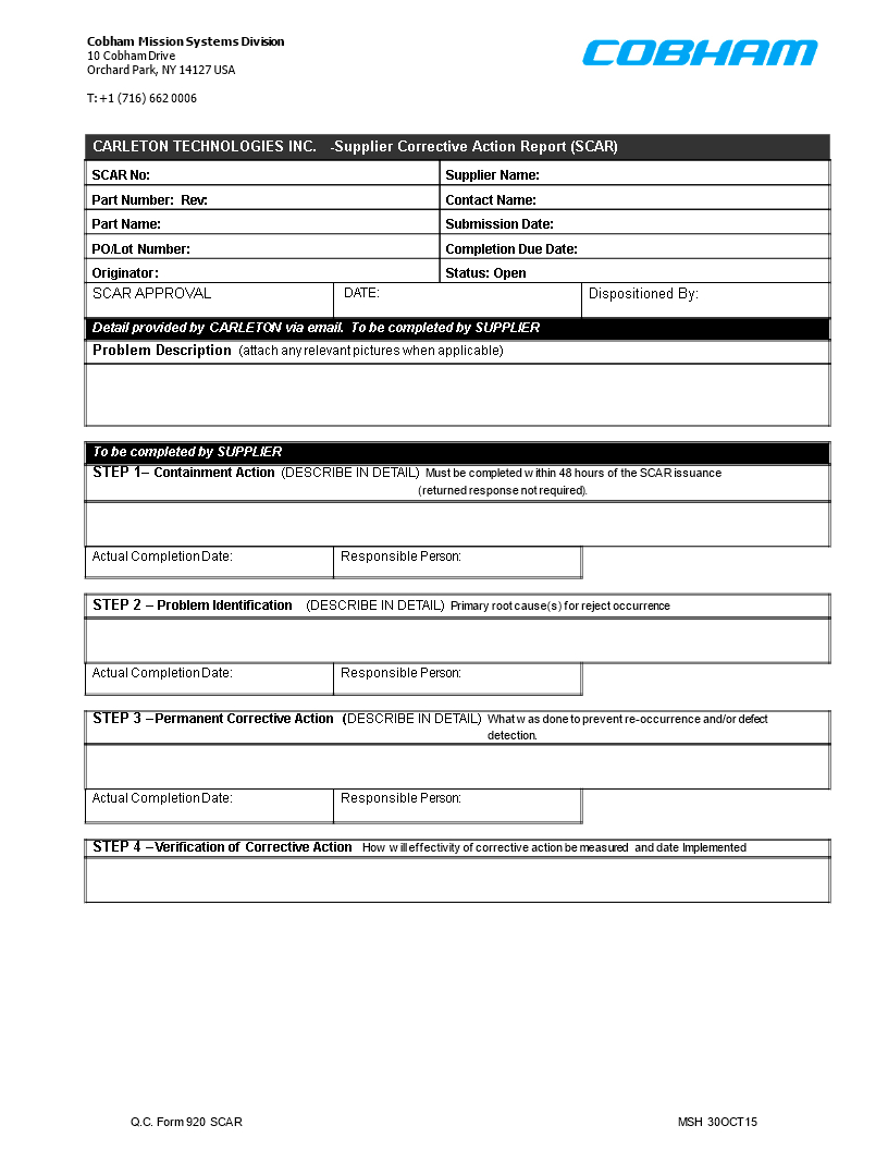Corrective Action Request | Templates At Pertaining To Corrective Action Report Template