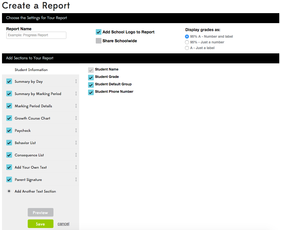 Create A New Student Report – Kickboard Support Center Pertaining To Daily Behavior Report Template