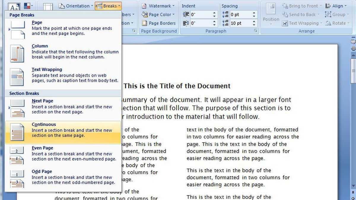 Create A Two Column Document Template In Microsoft Word – Cnet With 3 Column Word Template