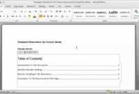 Creating A Table Of Contents In A Word Document - Part 1 with Contents Page Word Template