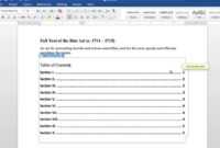 Creating A Table Of Contents In Word 2016 For Mac (See Note Below For  Headings Video Link) pertaining to Microsoft Word Table Of Contents Template