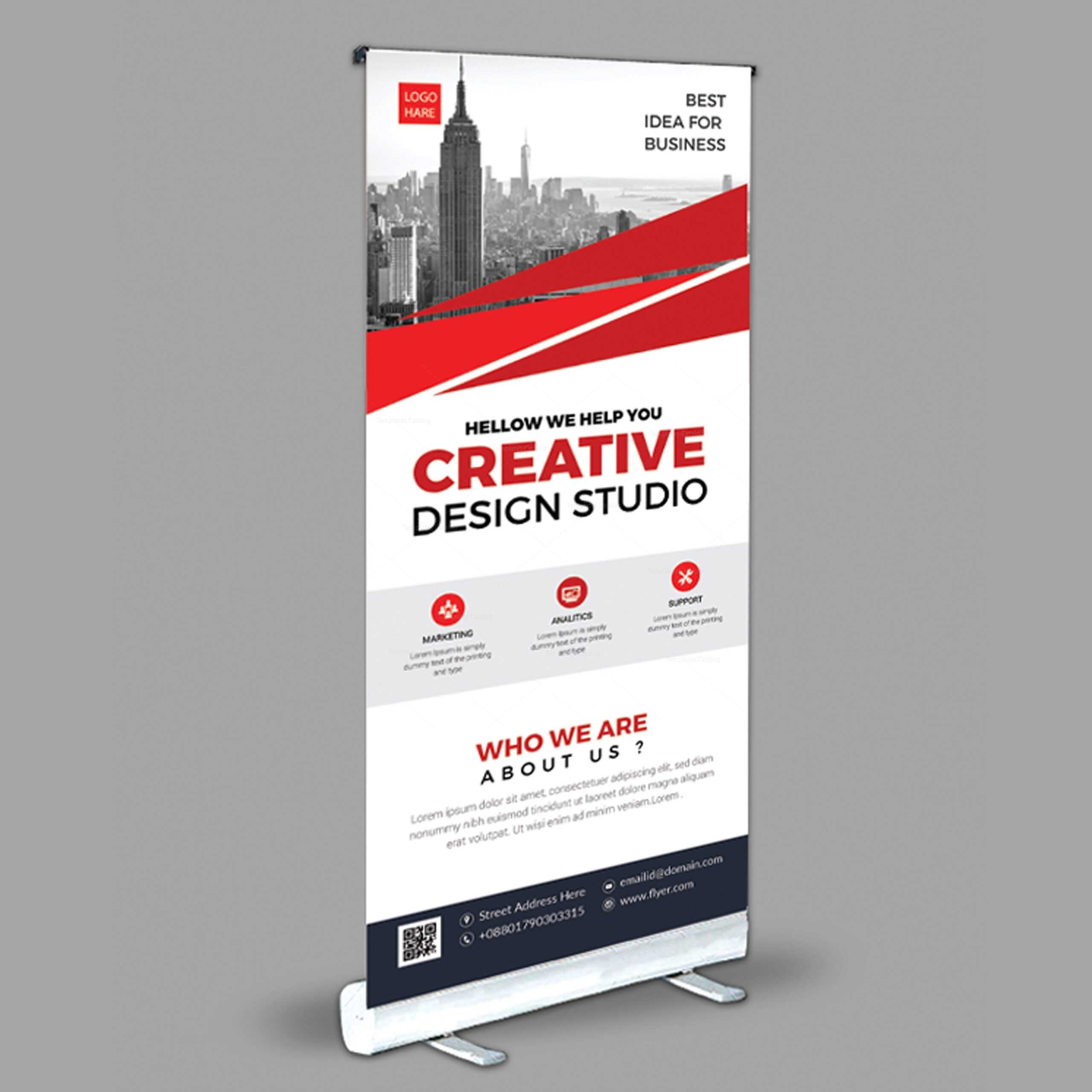 Creative Roll Up Banner Design Template 001971 Within Pop Up Banner Design Template