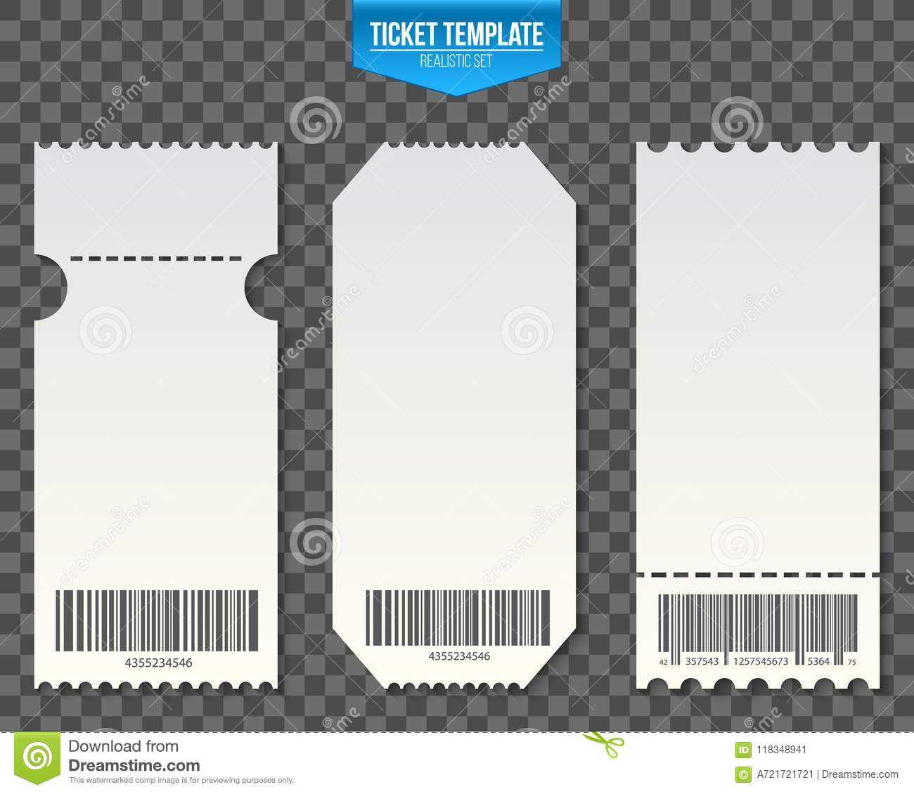 Creative Vector Illustration Of Empty Ticket Template Mockup Inside Blank Train Ticket Template