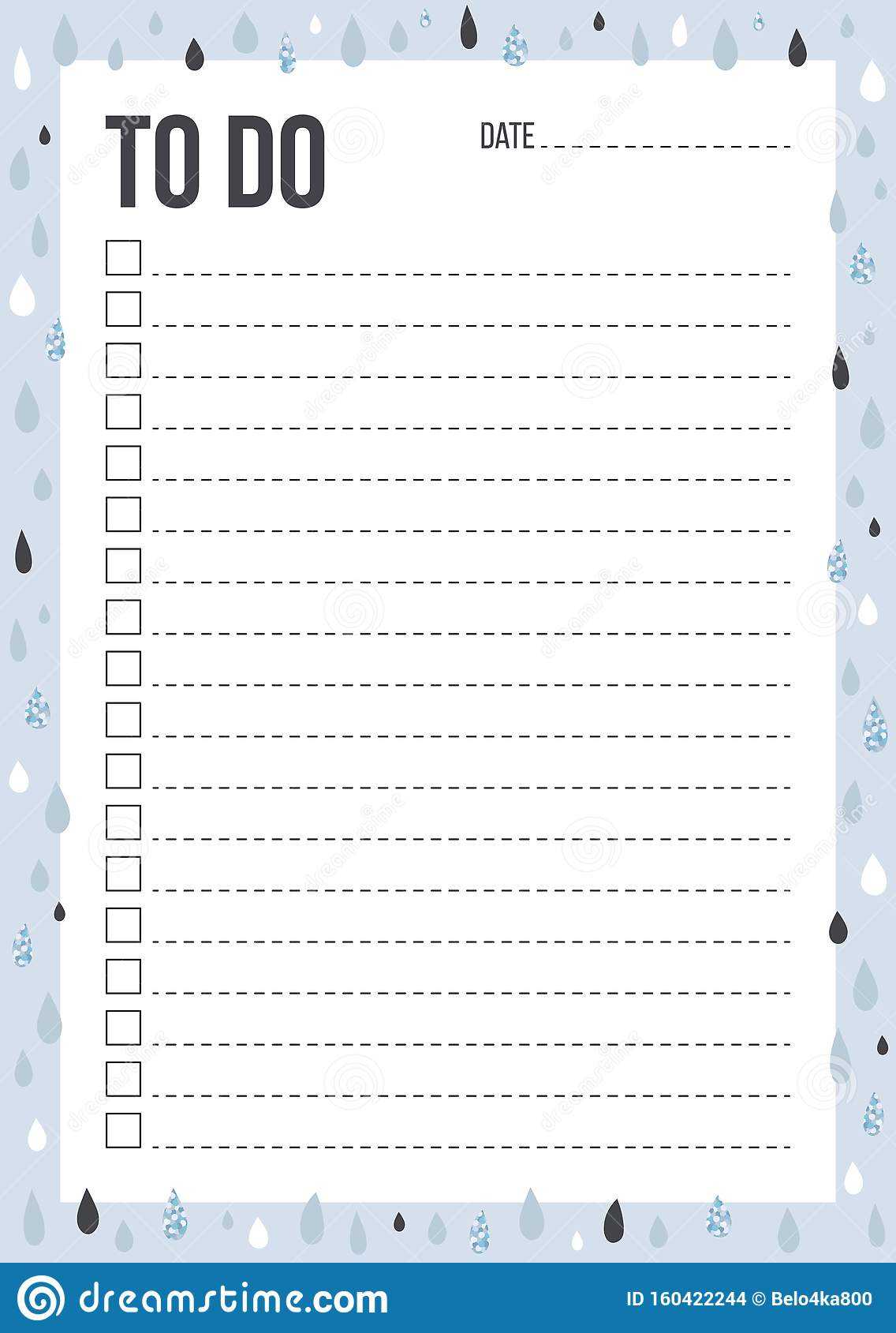Cute To Do List Template With Check And Place For Thing And Intended For Blank To Do List Template