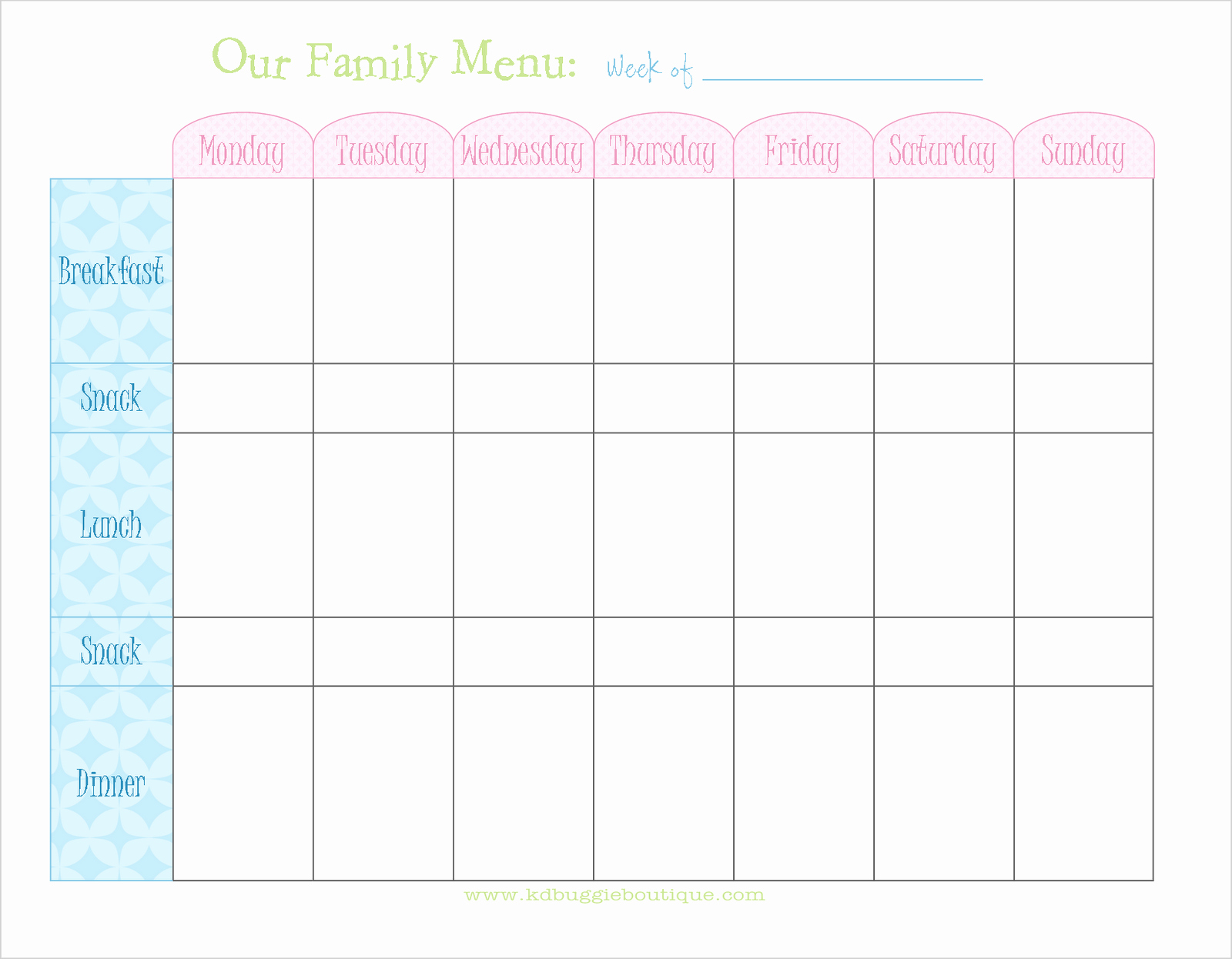Cute Weekly Meal Planner Template – Karan.ald2014 Regarding Meal Plan Template Word