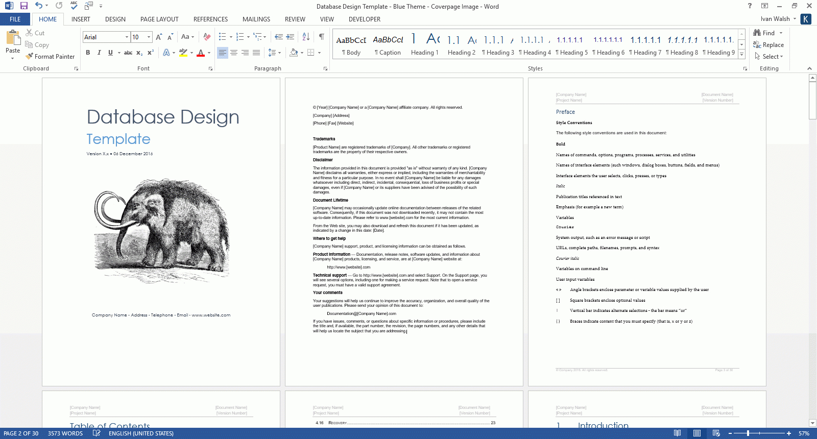 Database Design Document Template (Ms Word) With Business Rules Template Word