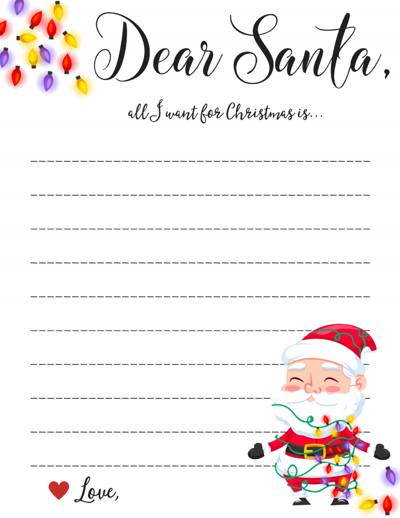 Dear Santa Letter: Free Printable Downloads – Intended For Blank Letter From Santa Template