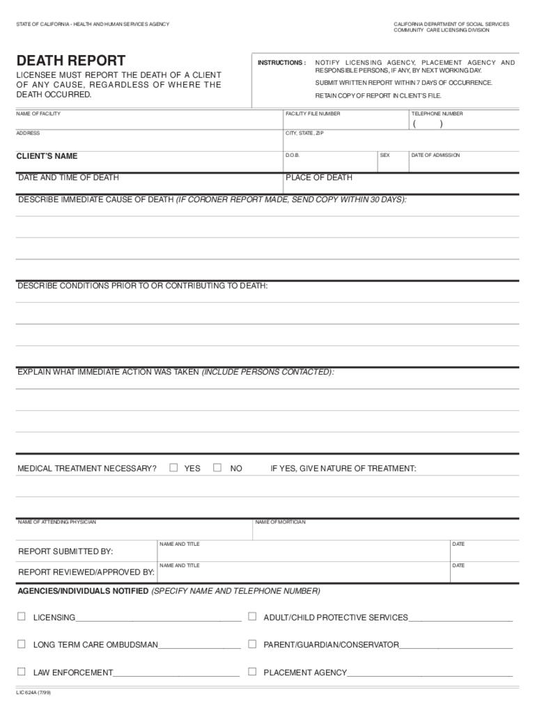 Death Report Form – 2 Free Templates In Pdf, Word, Excel In Coroner's Report Template