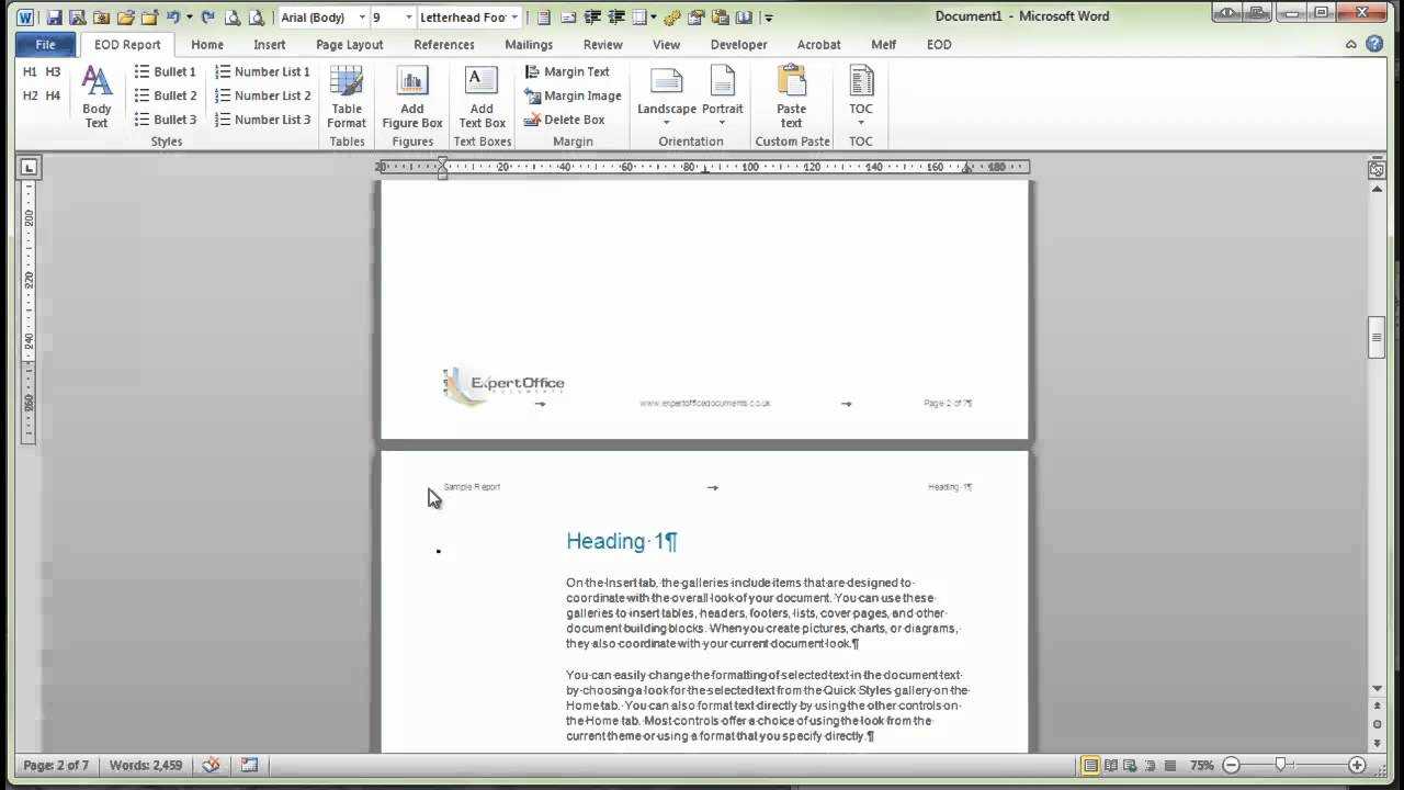 Demonstration Of Word Report Template Intended For Word Document Report Templates