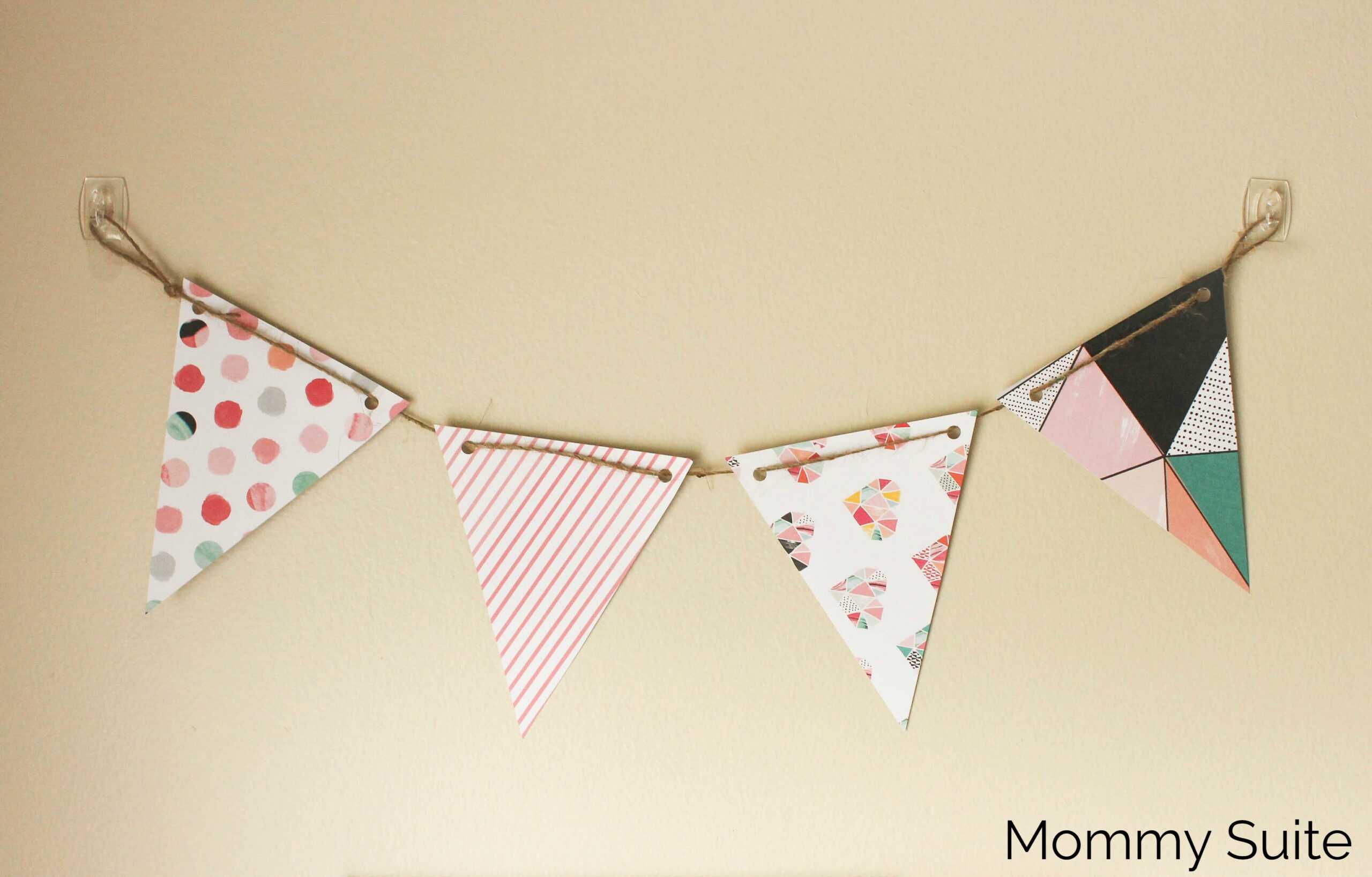 Diy Paper Pennant Banner (W/ Free Template) – Mommy Suite With Triangle Pennant Banner Template