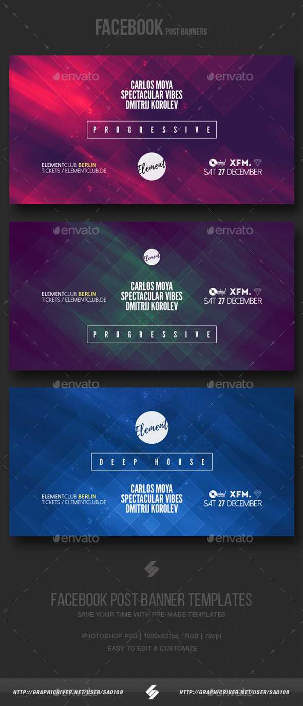 Dj Dj Web Elements From Graphicriver (Page 6) Throughout Facebook Banner Template Psd