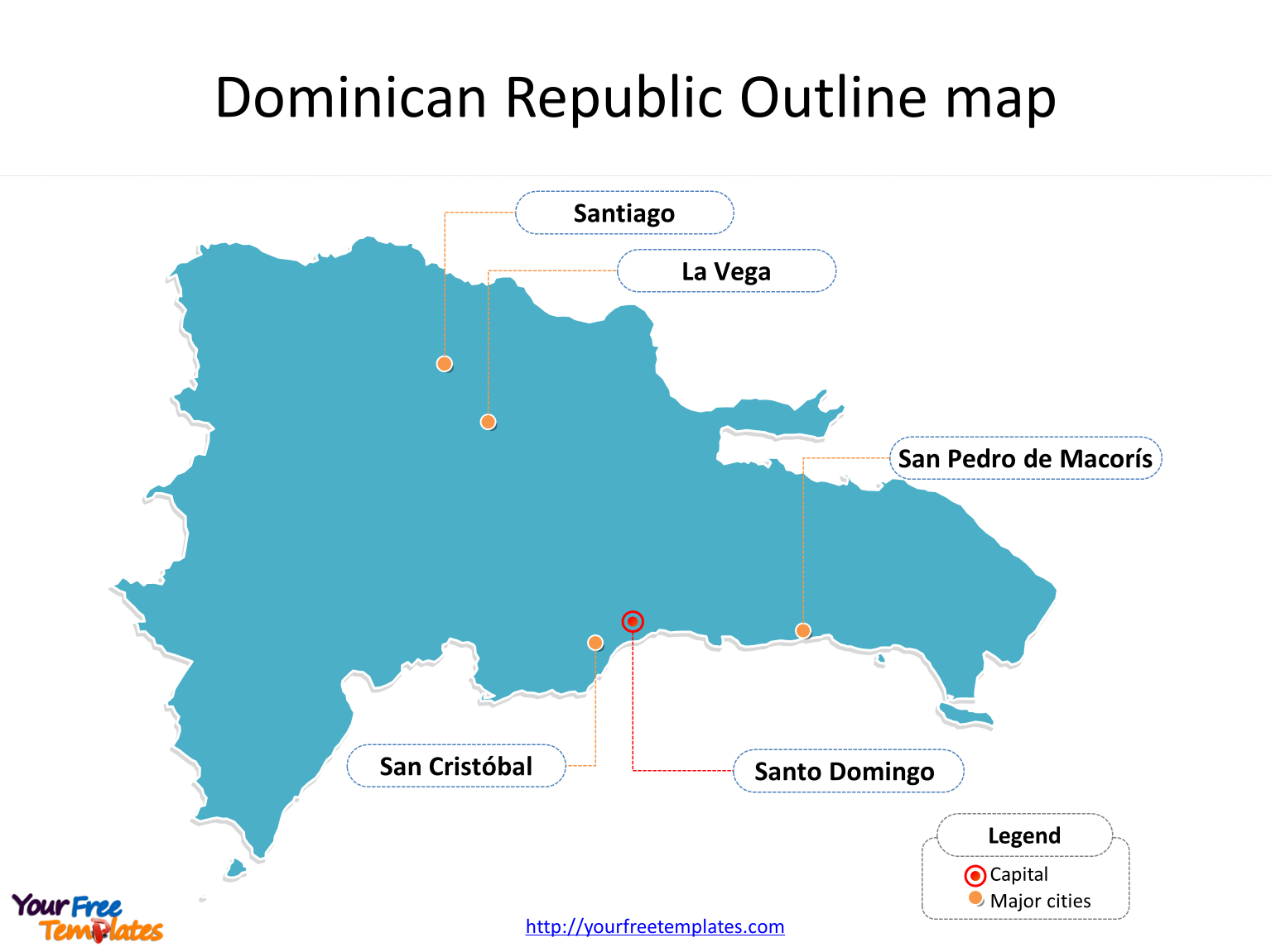 Dominican Republic Map Templates – Free Powerpoint Templates With Regard To Blank City Map Template